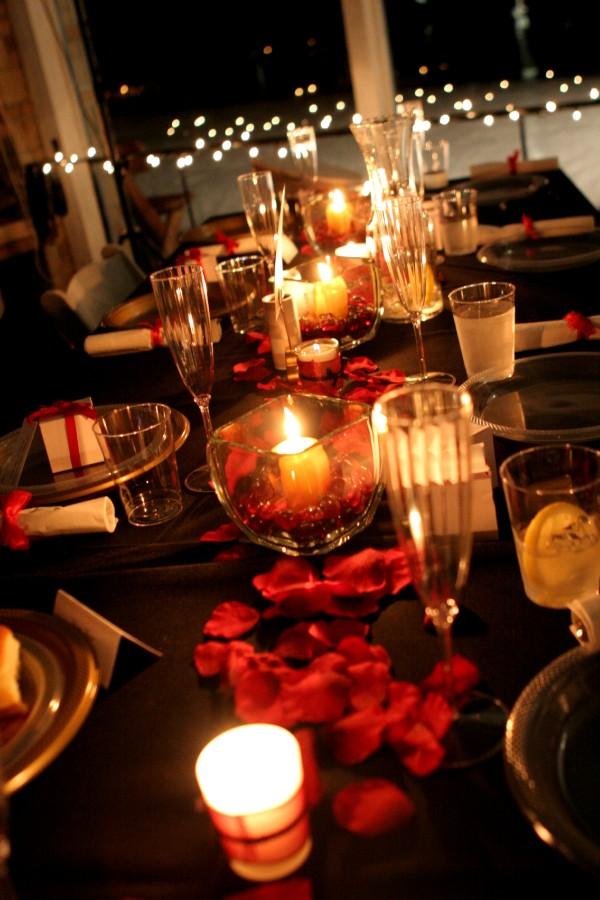 red black and white wedding ideas. I also love the lack table